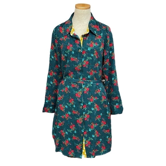 Matilda Jane Dress Women's Small Blue Green Floral Long Sleeve - Picture 1 of 17